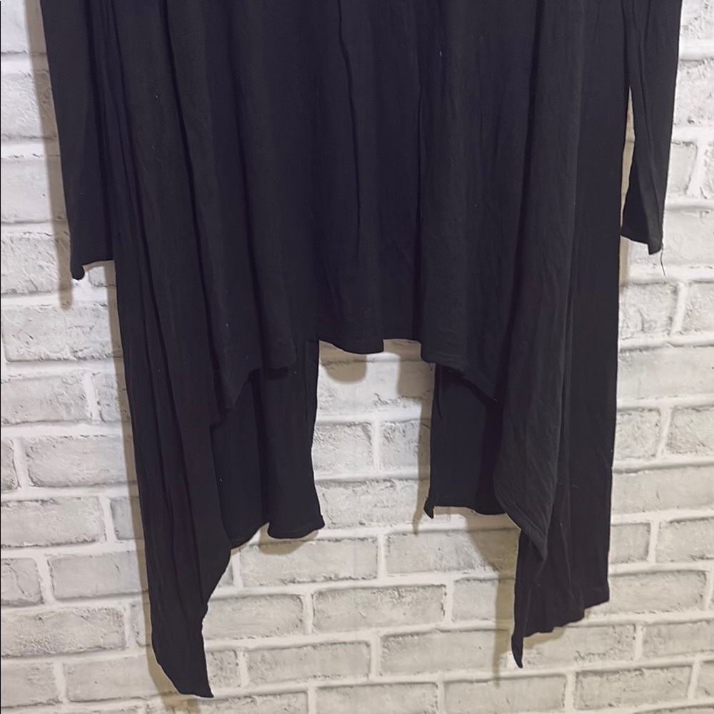 Love & legend  Long sleeve top with Studded Neckline, built in drape cardigan 1x - Picture 8 of 10